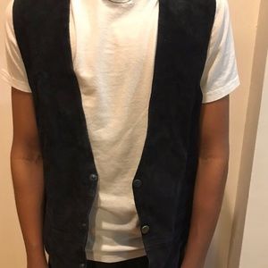 Black Vintage Suit Vest Jacket